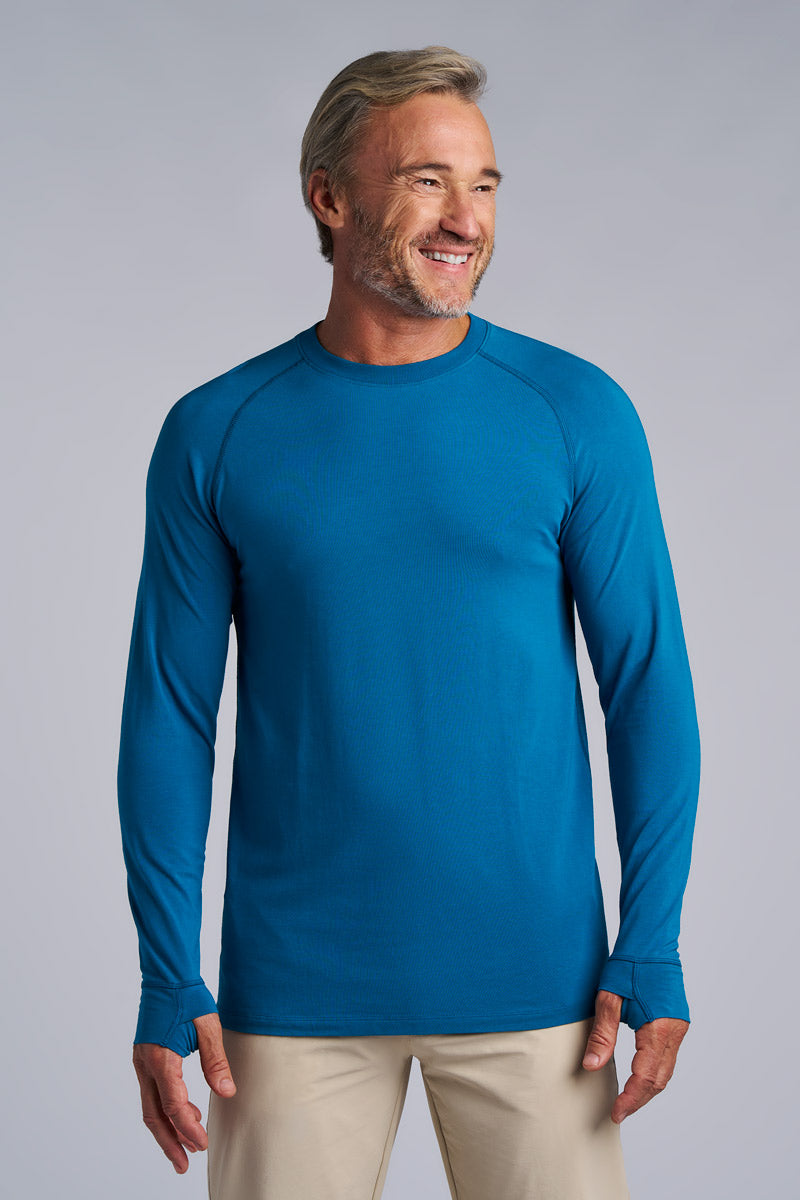 Men's Long-Sleeve T-Shirt with Thumbholes | Bluejay