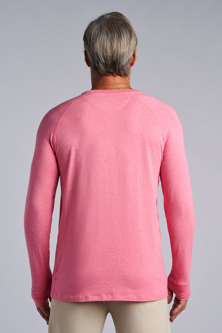 Men's Long-Sleeve T-Shirt with Thumbholes | Flamingo Pink Heather