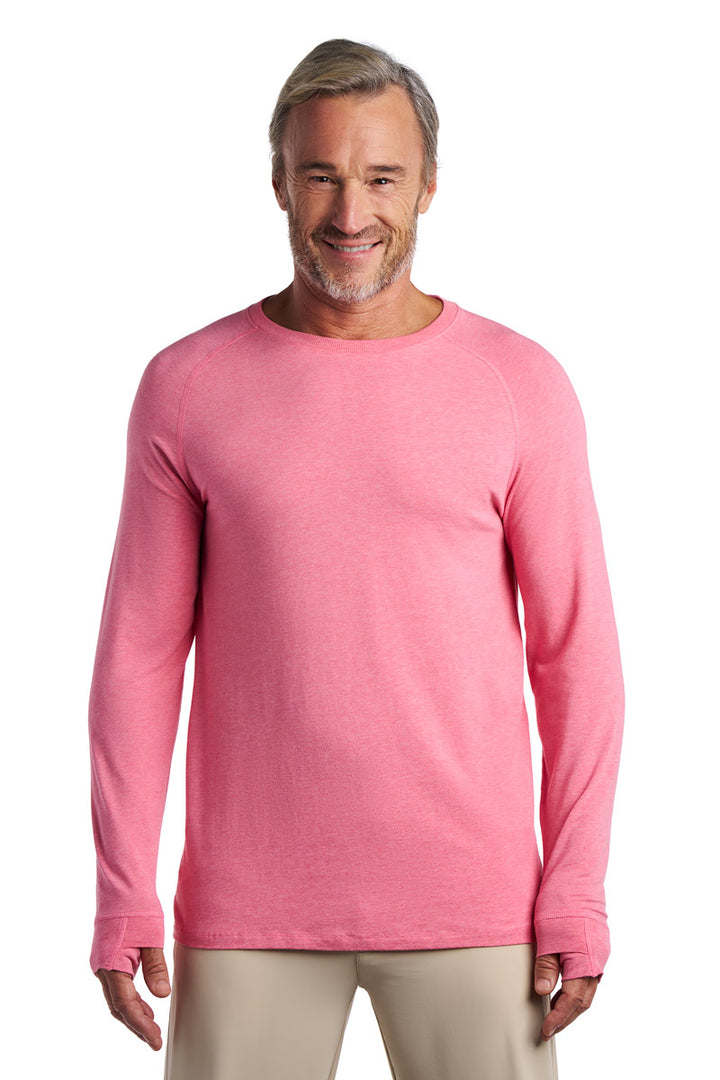 Men's Long-Sleeve T-Shirt with Thumbholes | Flamingo Pink Heather