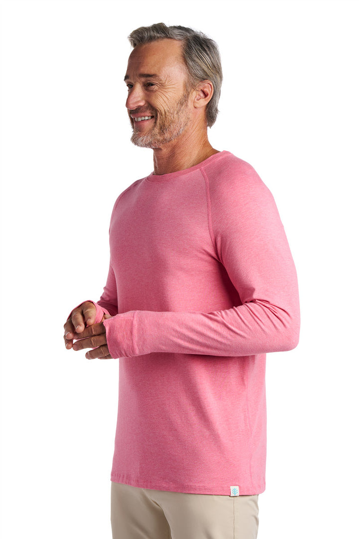 Men's Long-Sleeve T-Shirt with Thumbholes | Flamingo Pink Heather