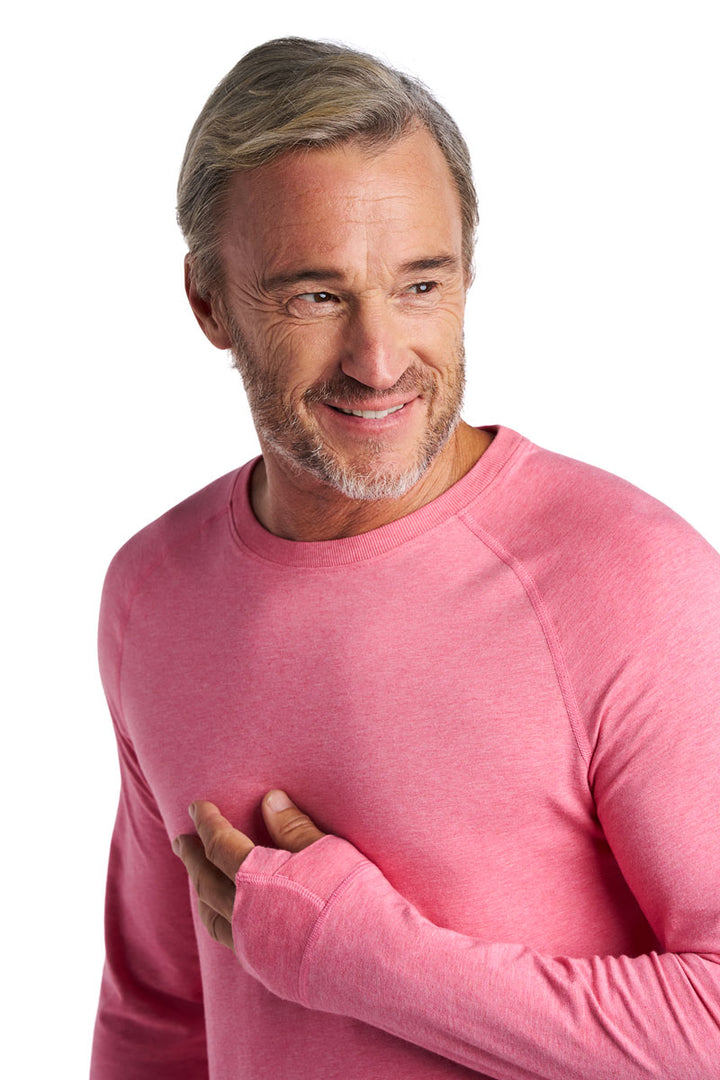 Men's Long-Sleeve T-Shirt with Thumbholes | Flamingo Pink Heather