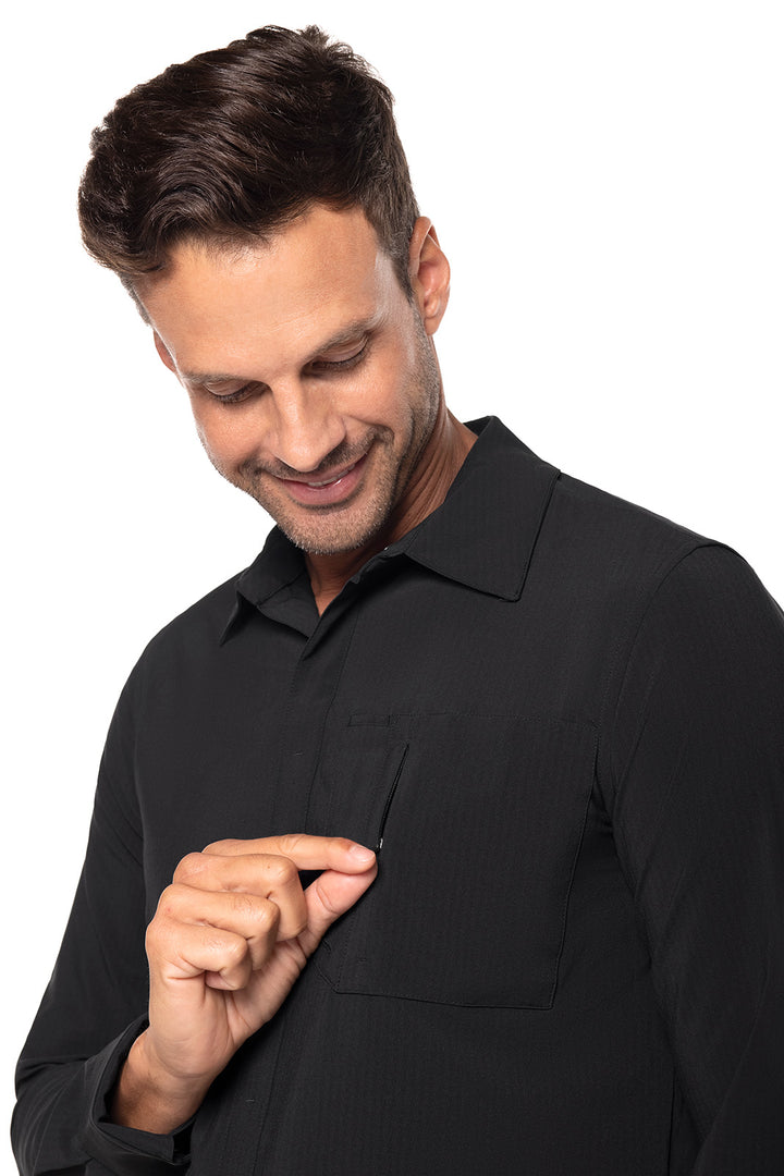 black dress shirt with stripes Unique Bargains Men's Casual Striped Long Sleeves Button Down Dress Shirts XL Black White