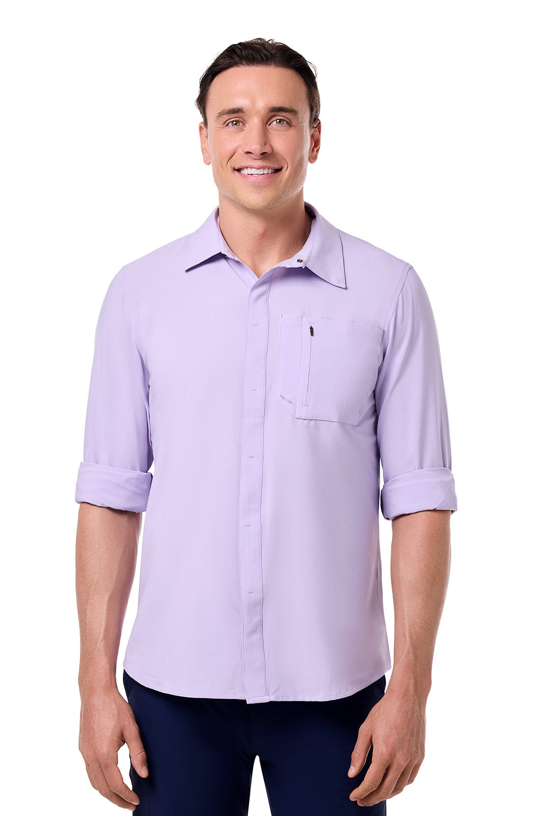 Men's Fiera Smart Long Sleeve Shirt | Lavendula Stripe UPF 50+