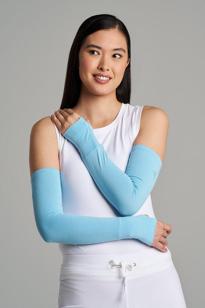 Women's Sun Sleeves with Thumbholes | Arctic Blue