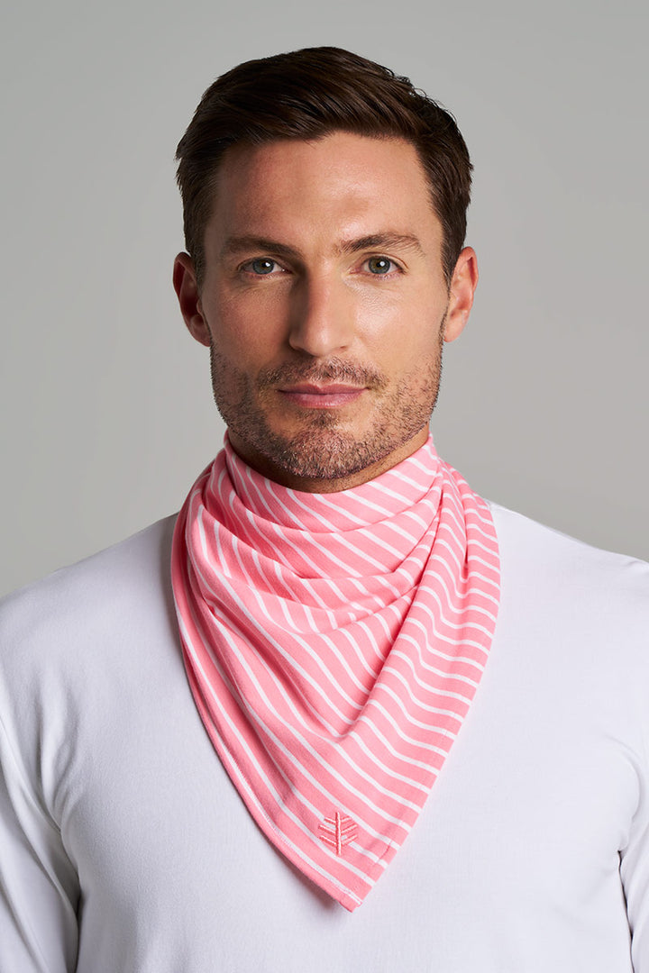 Beach Bandana | Flamingo Pink/White Stripe