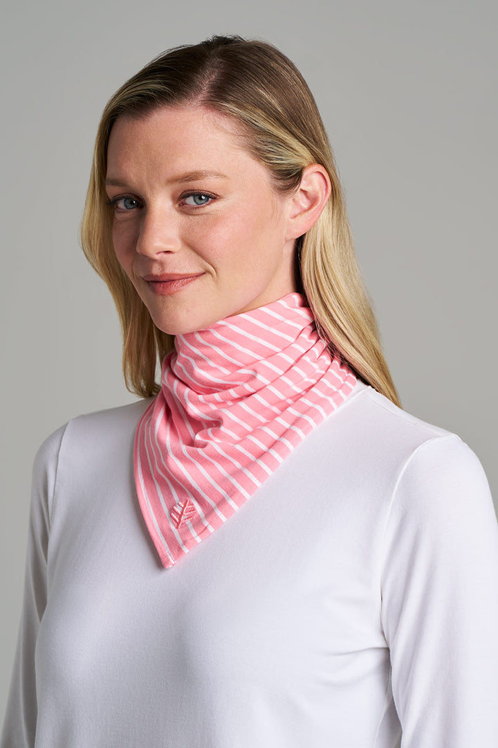 Beach Bandana | Flamingo Pink/White Stripe