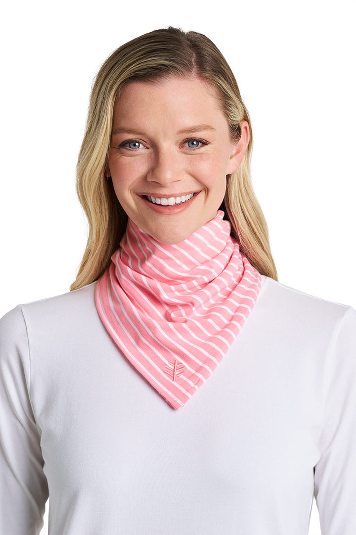 Beach Bandana | Flamingo Pink/White Stripe