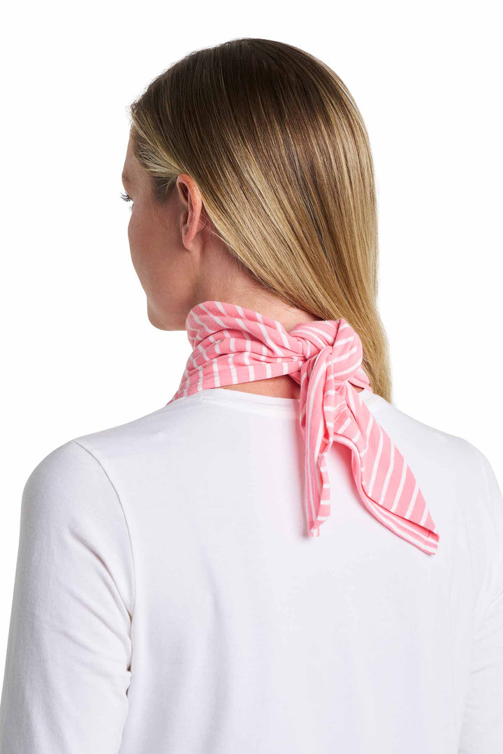 Beach Bandana | Flamingo Pink/White Stripe