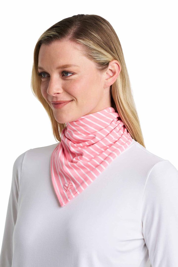 Beach Bandana | Flamingo Pink/White Stripe