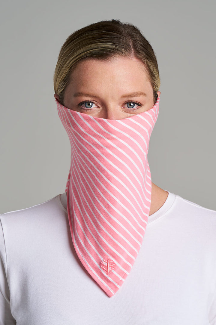 Beach Bandana | Flamingo Pink/White Stripe