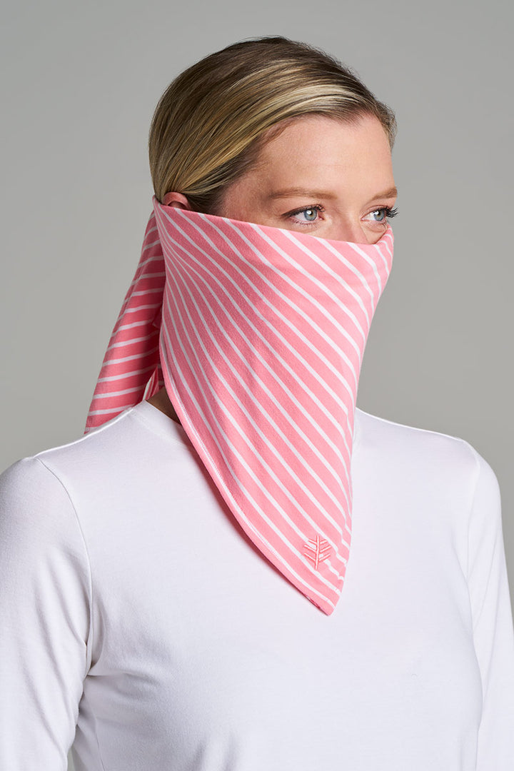 Beach Bandana | Flamingo Pink/White Stripe