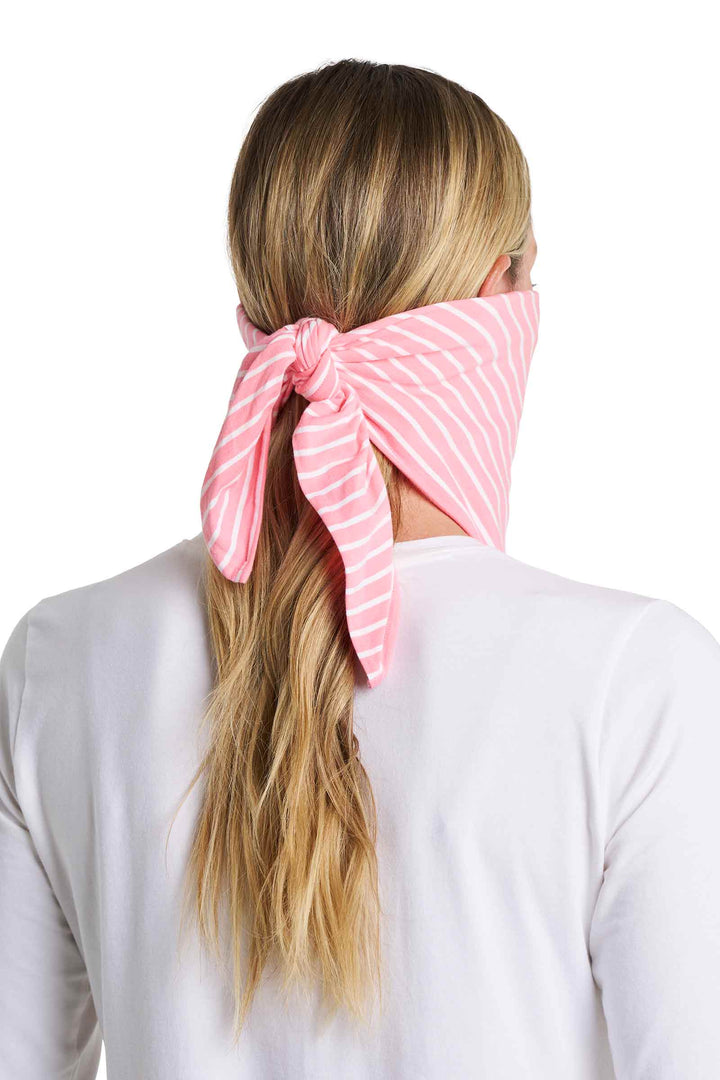 Beach Bandana | Flamingo Pink/White Stripe