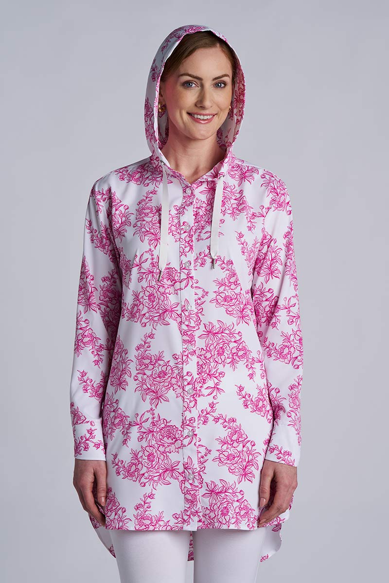 Women's Palma Aire Beach Long Sleeve Shirt | Fuchsia Bouquet UPF 50+