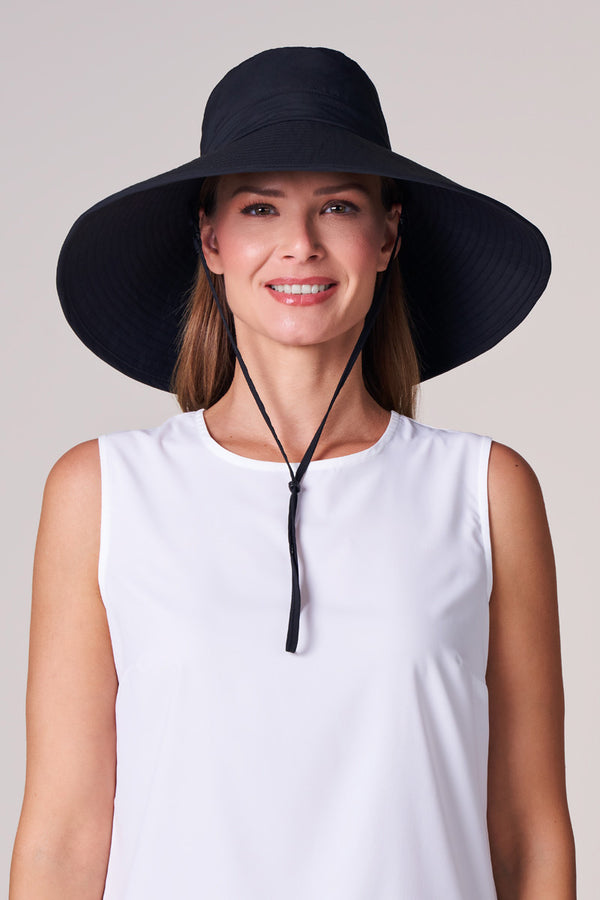 Cyd Travel Beach Hat | Black UPF 50+ display picture 2