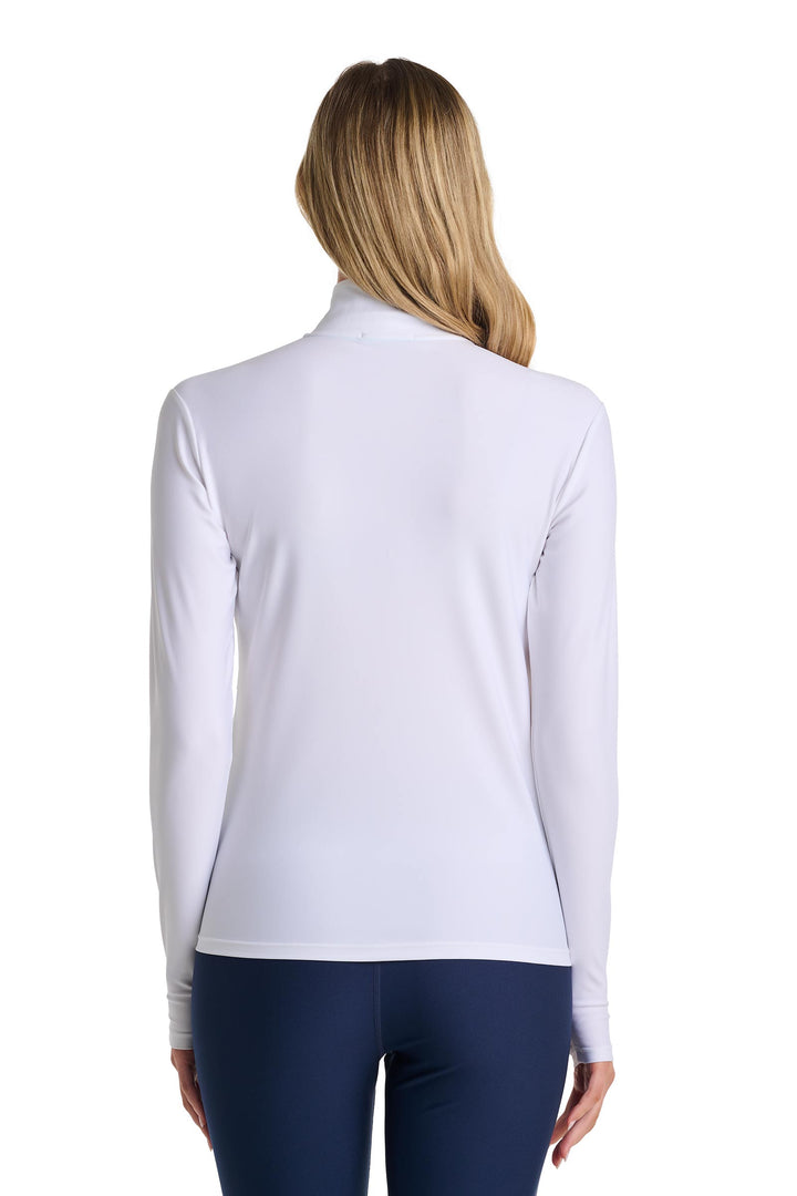 Women's Swim Jacket, Full Zip & Mock Neck | White