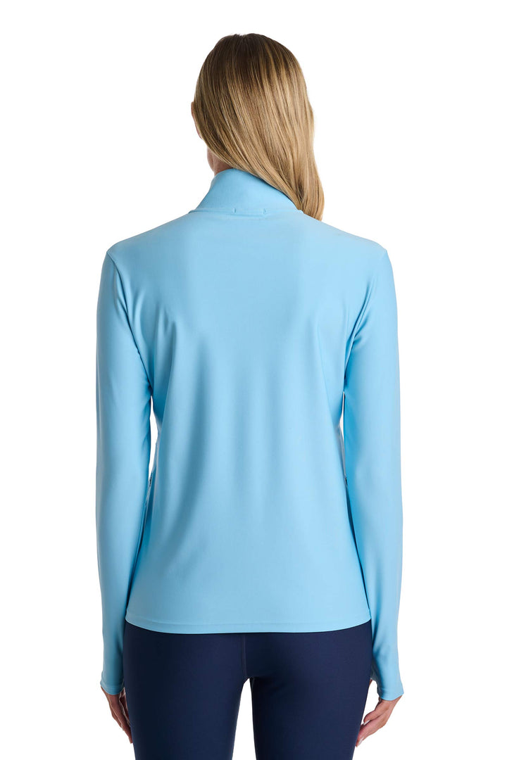 Women's Swim Jacket, Full Zip & Mock Neck | Arctic Blue