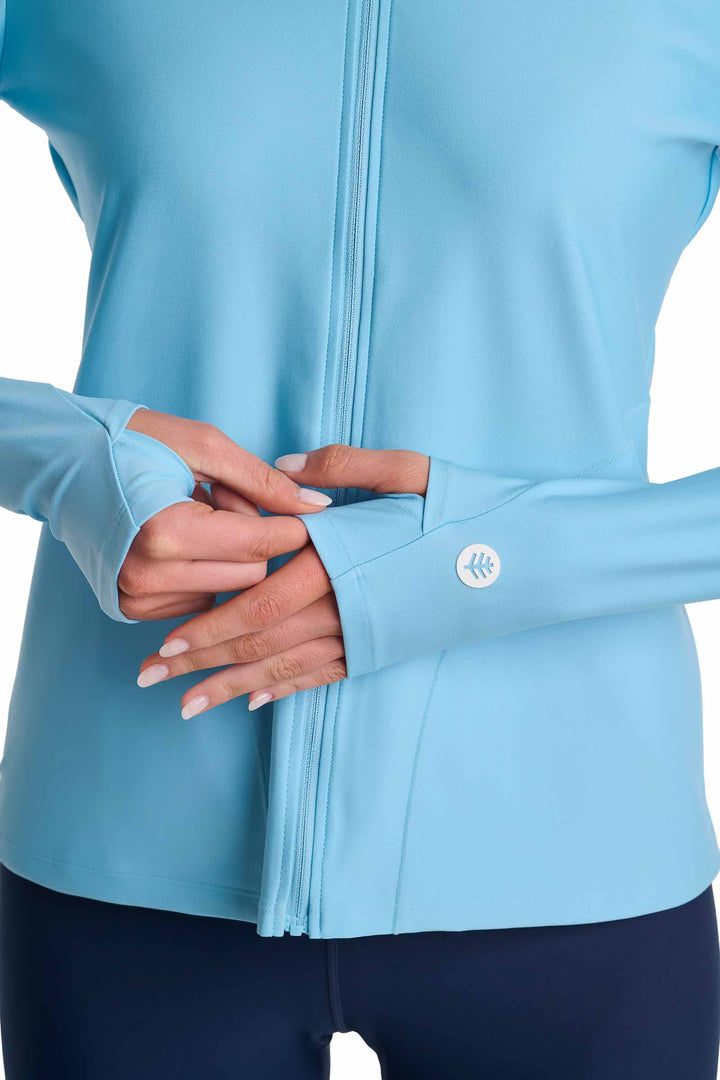 Women's Swim Jacket, Full Zip & Mock Neck | Arctic Blue
