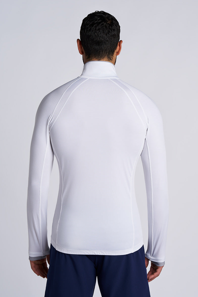 Men's Ultimate Half Zip Rash Guard | White UPF 50+