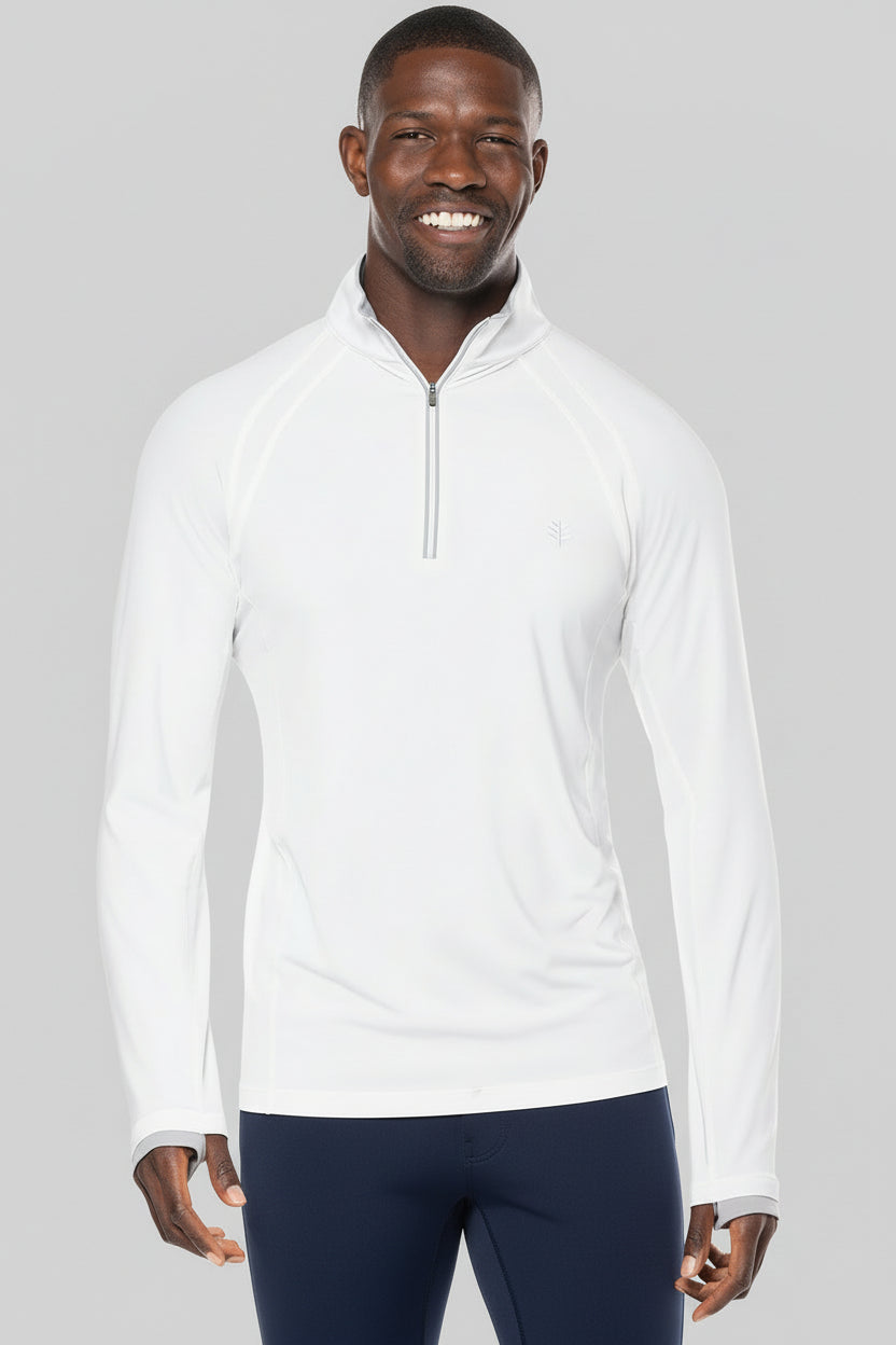 Men's Half-Zip Rash Guard | White UPF 50+