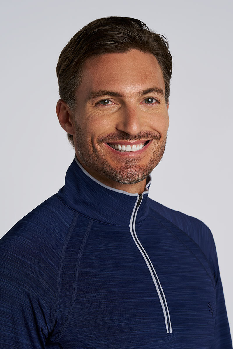 Men's Ultimate Half Zip Rash Guard | Navy Line UPF 50+