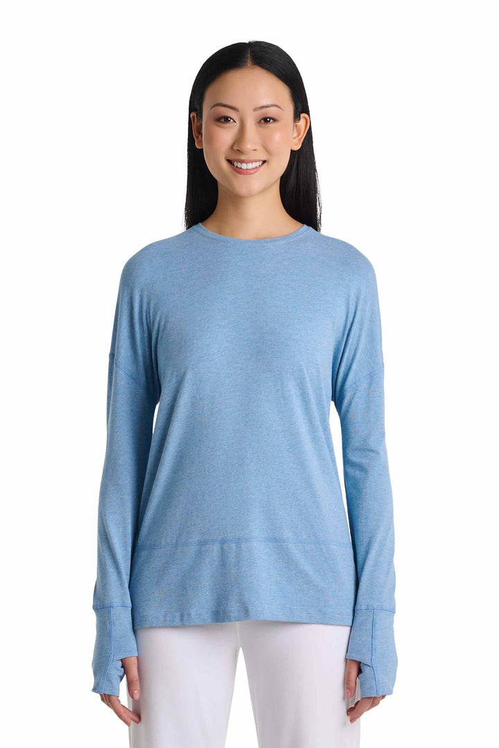 Women's Relaxed Long Sleeve T-Shirt | Light Blue Heather