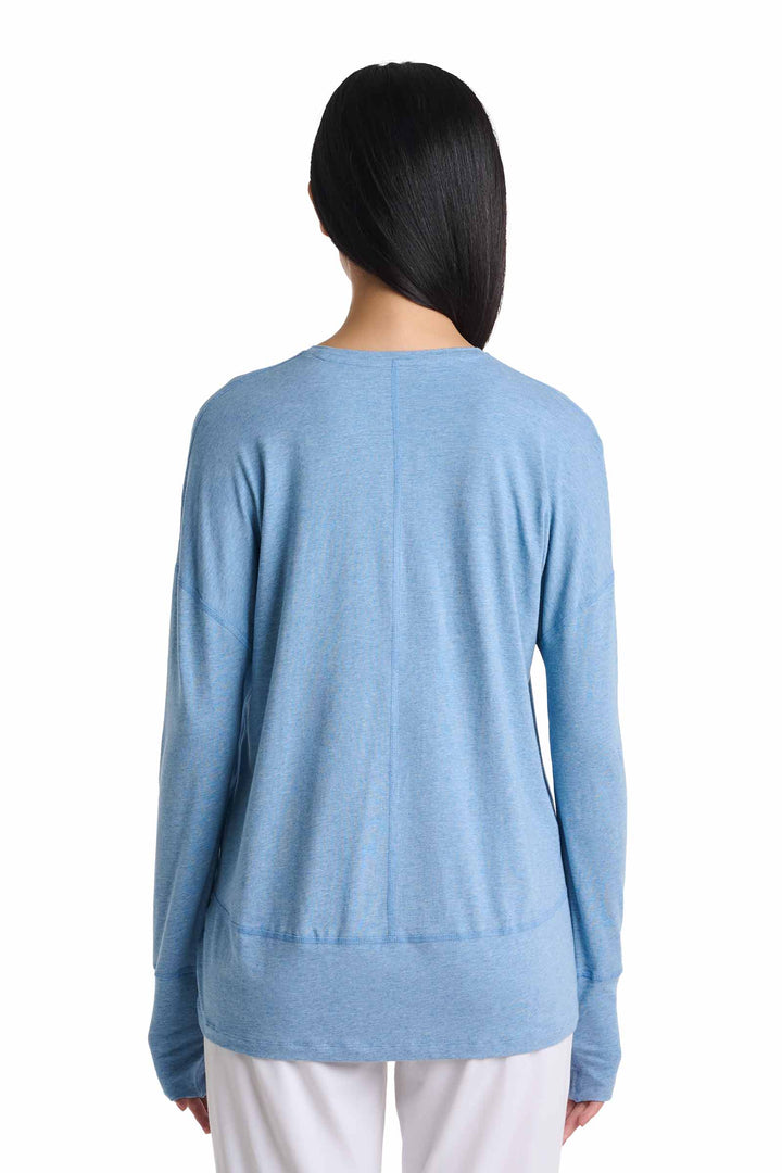 Women's Relaxed Long Sleeve T-Shirt | Light Blue Heather