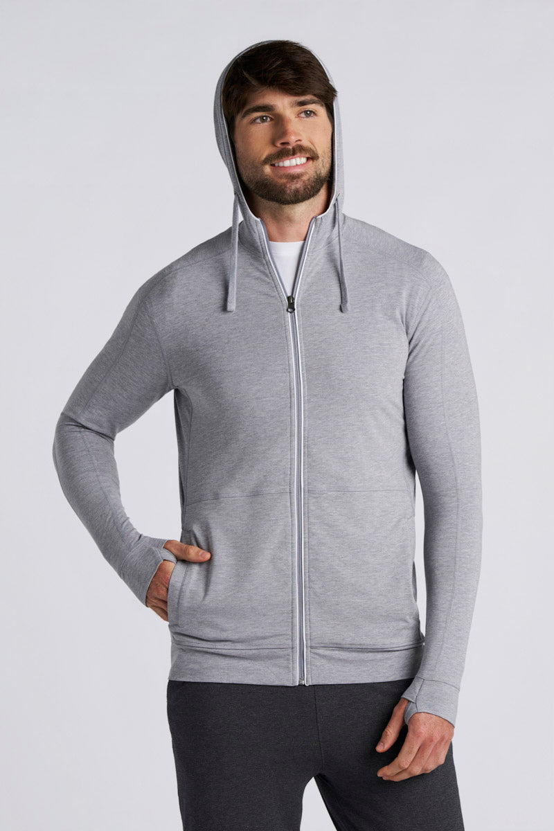 Men's LumaLeo Zip-Up Hoodie | Grey Heather UPF 50+