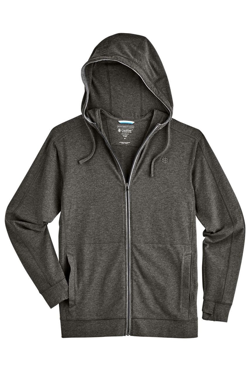 034 Zip Men's LumaLeo Zip-Up Hoodie | Light Blue Heather UPF 50+