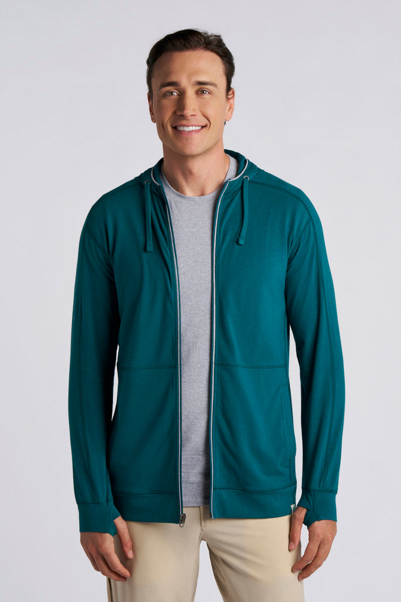 Men's LumaLeo Zip-Up Hoodie | Blue Dusk UPF 50+