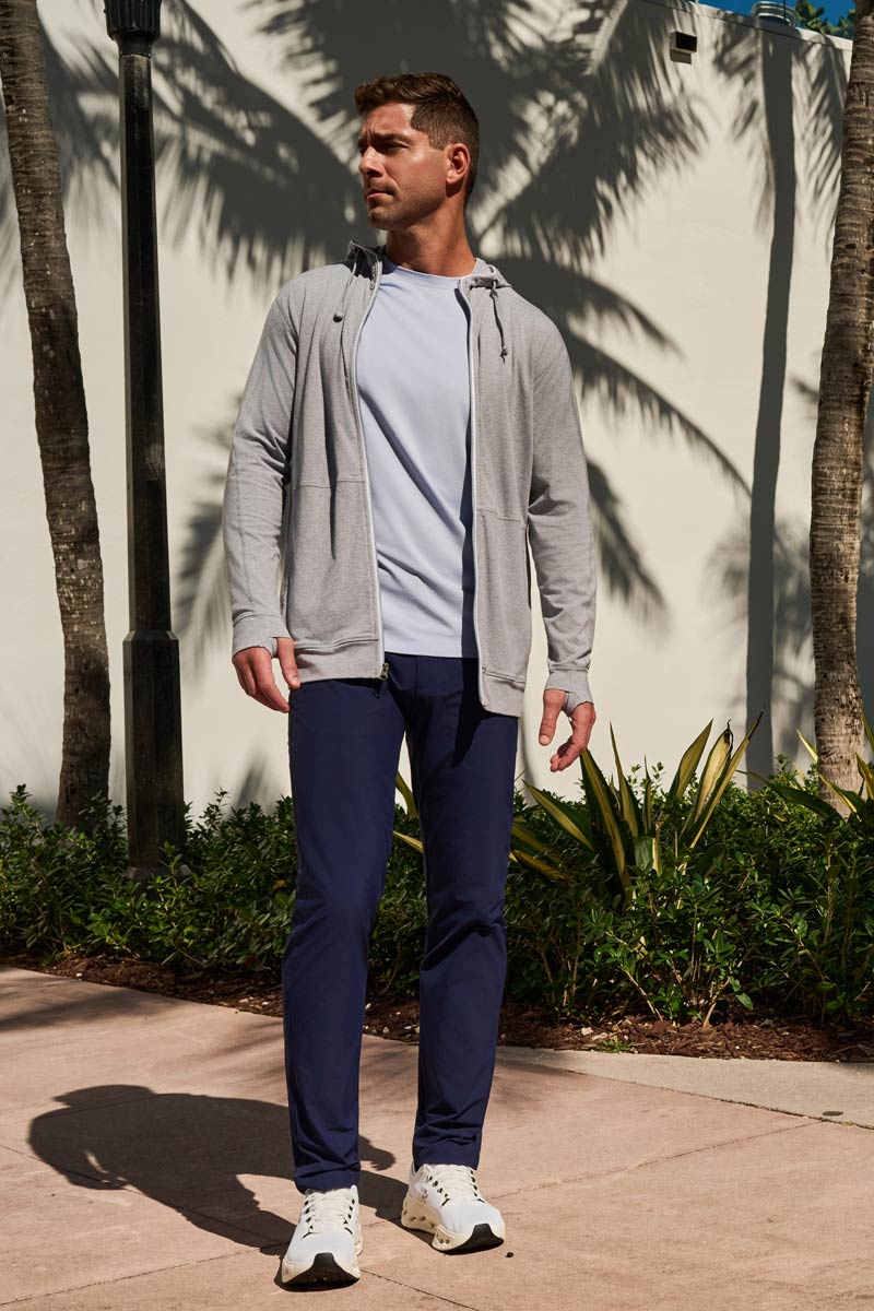 Men's LumaLeo Zip-Up Hoodie | Grey Heather UPF 50+