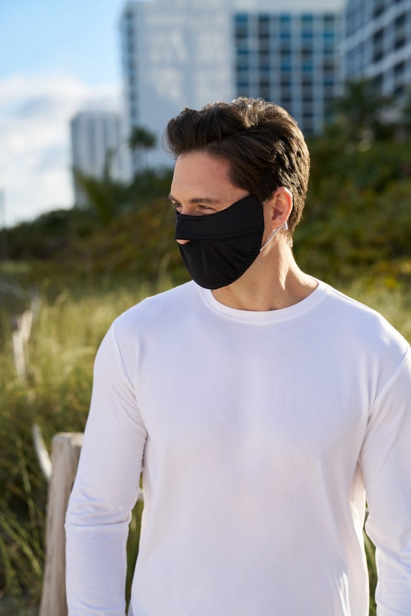 Unisex Zenith Face Mask with Adjustable Features | Black UPF 50+