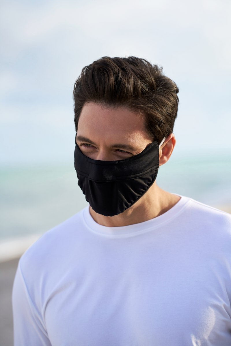 絵 「MASK」 Unisex Zenith Face Mask with Adjustable Features | Black UPF 50+