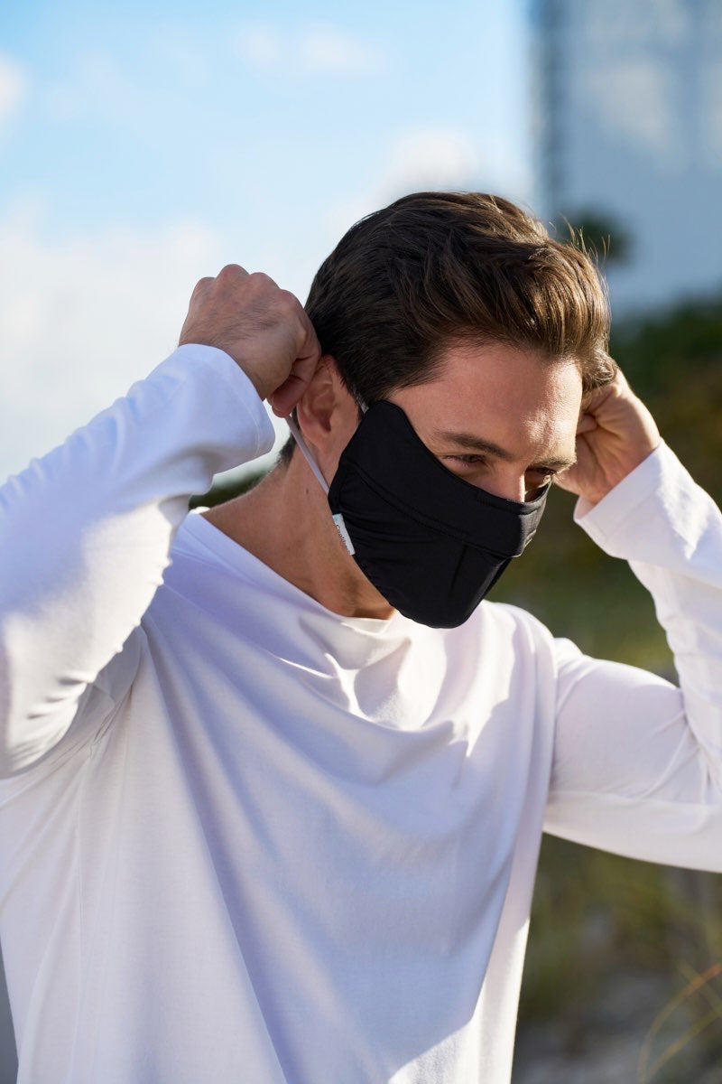 Unisex Zenith Face Mask with Adjustable Features | Black UPF 50+