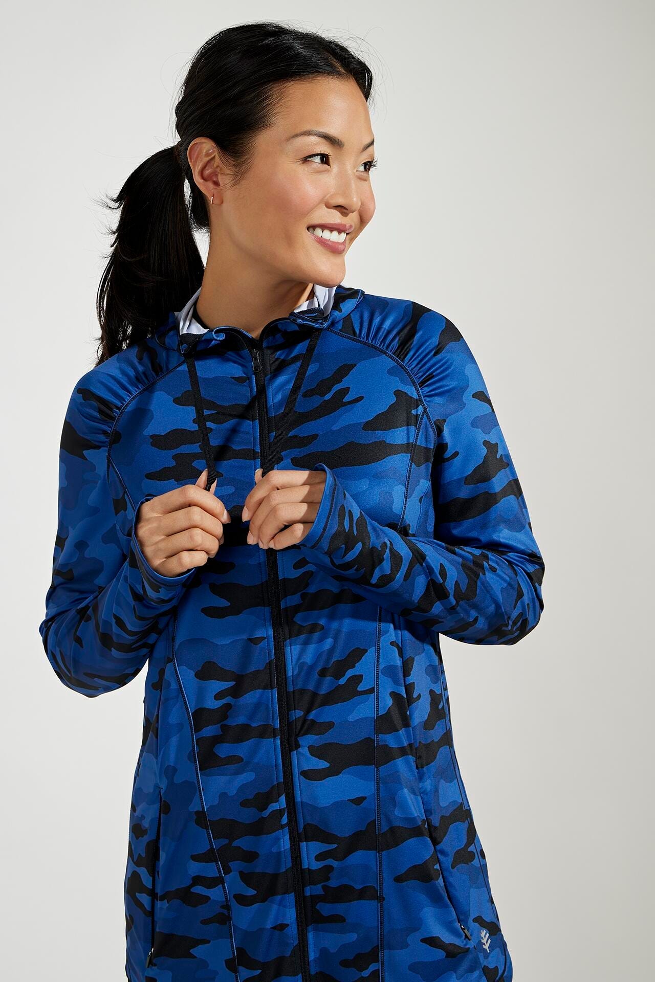 Blue camo windbreaker shop