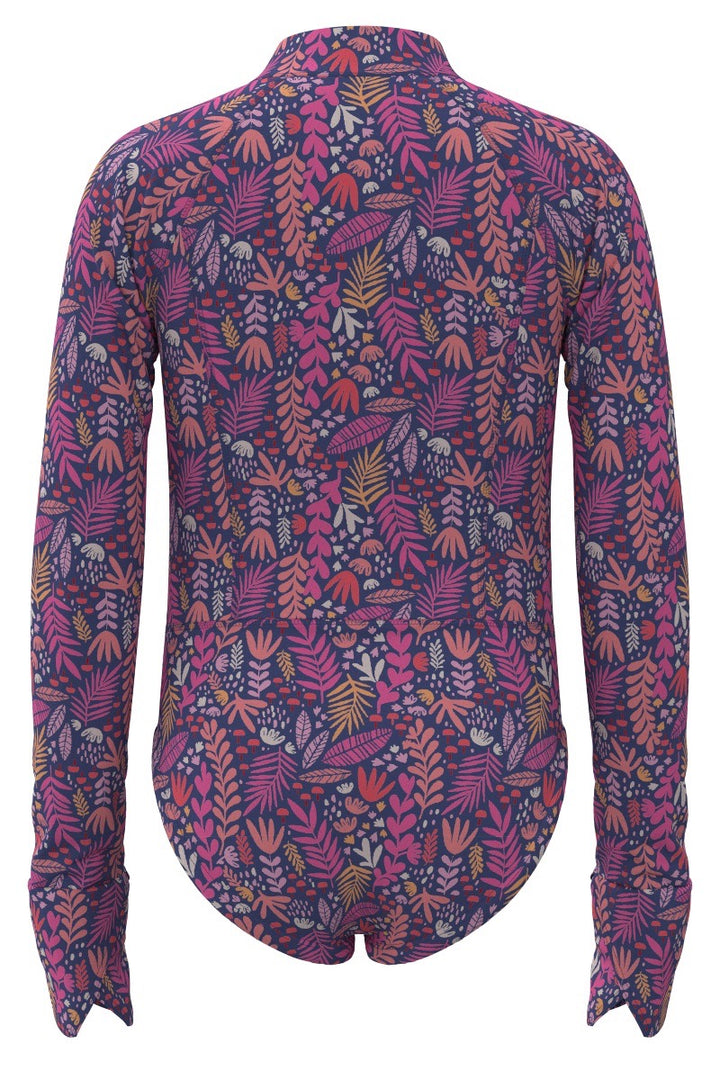 Girls' Long Sleeve Swimsuit | Future Dusk Blooming Forest