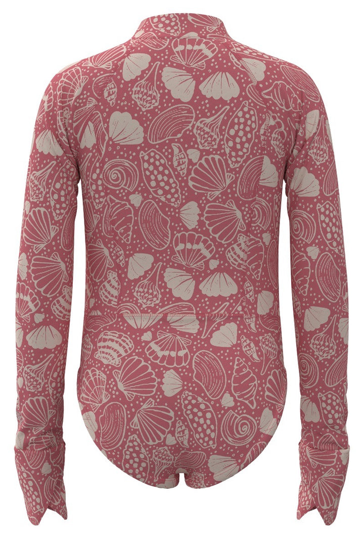Girls' Long Sleeve Swimsuit | Sunkist Coral Shell Dream