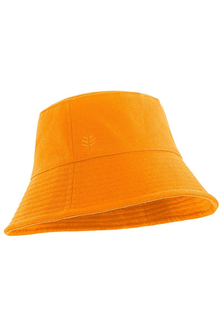 Coolibar Men's Gavin Cotton Bucket Hat UPF 50+, Apricot Crush / L/XL