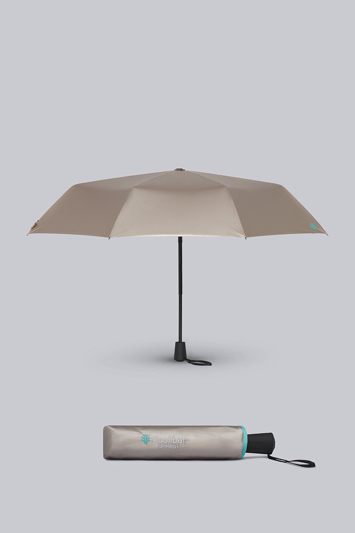 Compact Sun Umbrella | Gold/Aqua Metallic