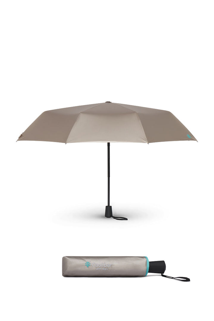 Compact Sun Umbrella | Gold/Aqua Metallic