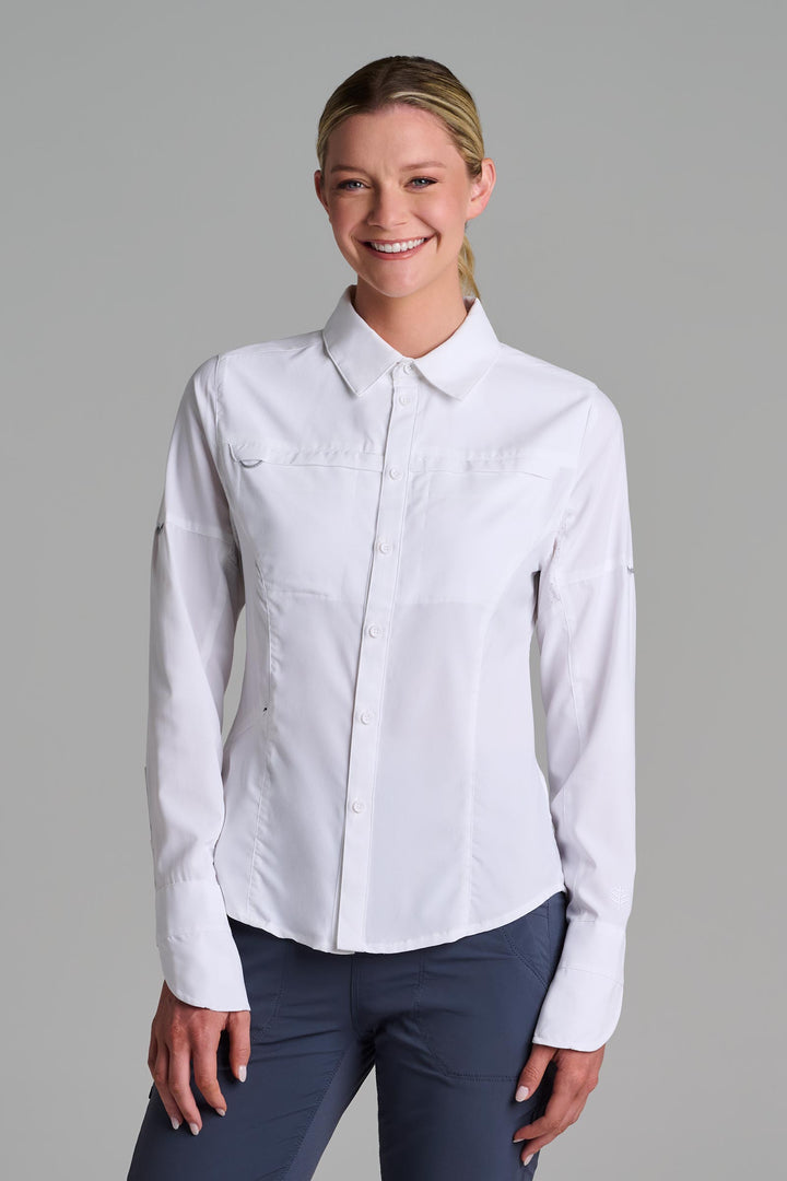 Women's Long Sleeve Fishing Sun Shirt | White