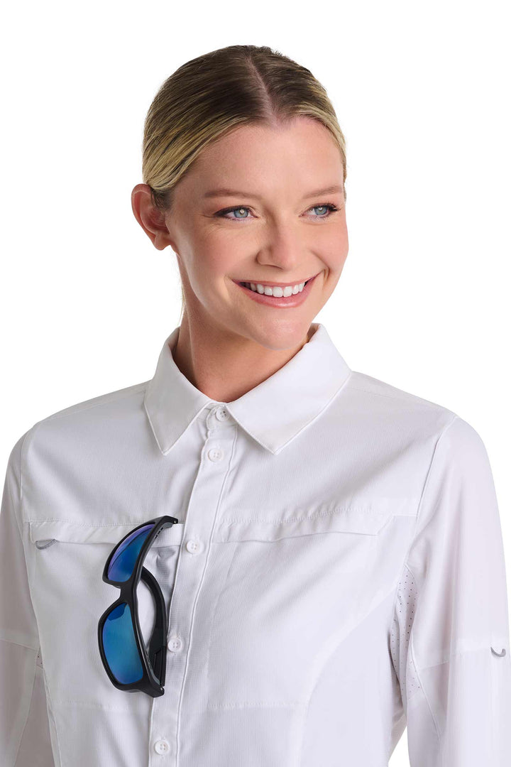 Women's Long Sleeve Fishing Sun Shirt | White