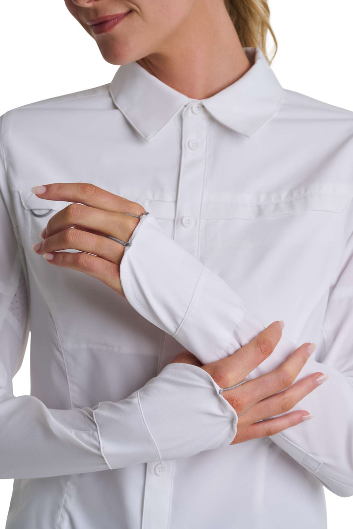 Women's Long Sleeve Fishing Sun Shirt | White