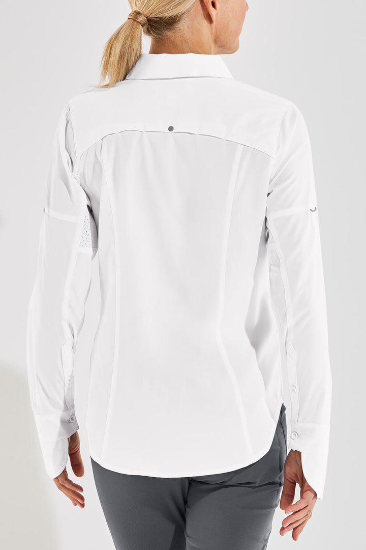 Coolibar Women's Kodia Fishing Shirt UPF 50+, White / 2x