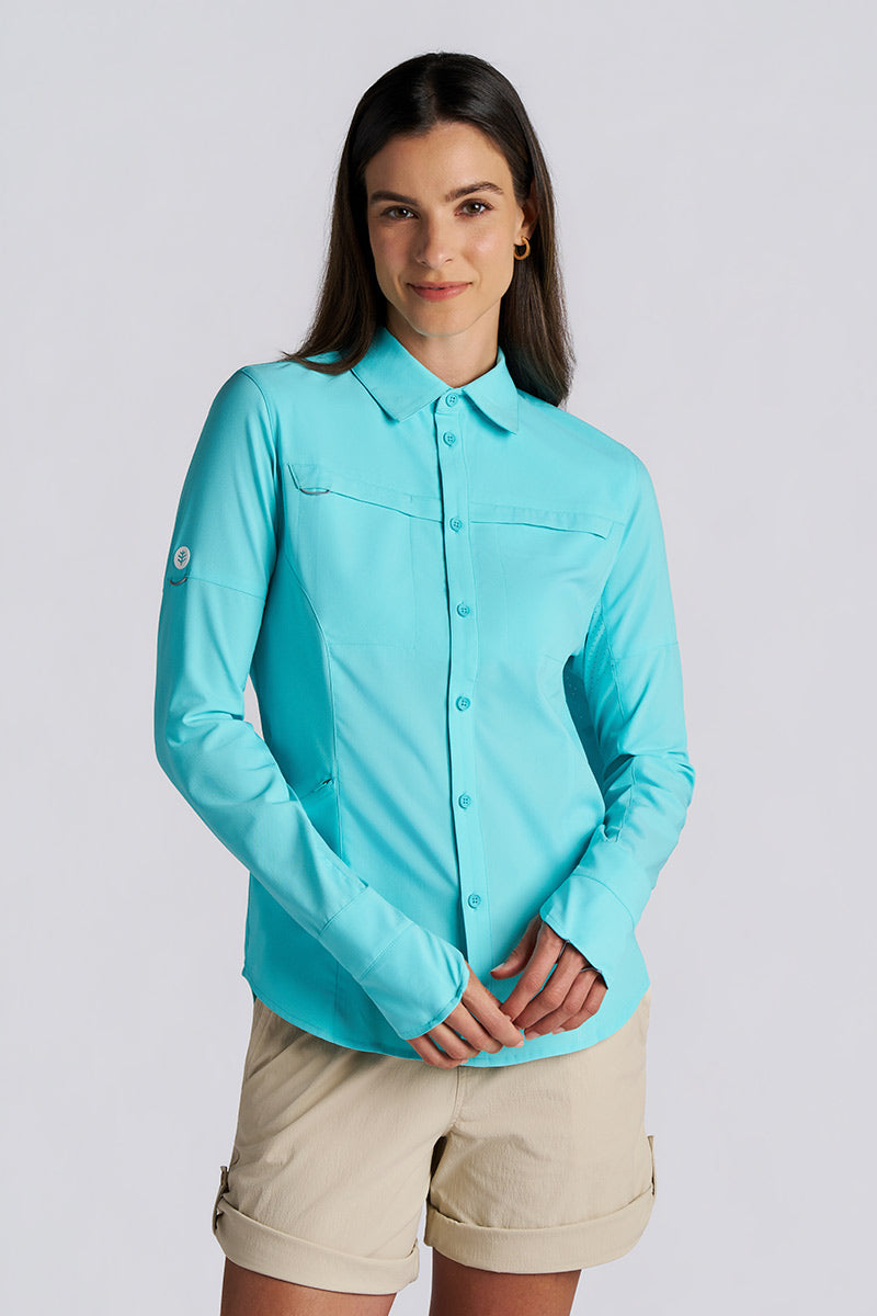 Women's Kodia Long Sleeve Fishing Shirt | Coolibar Blue