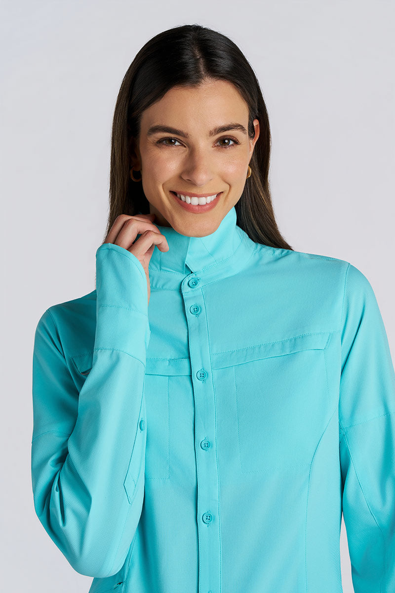 Women's Kodia Long Sleeve Fishing Shirt | Coolibar Blue