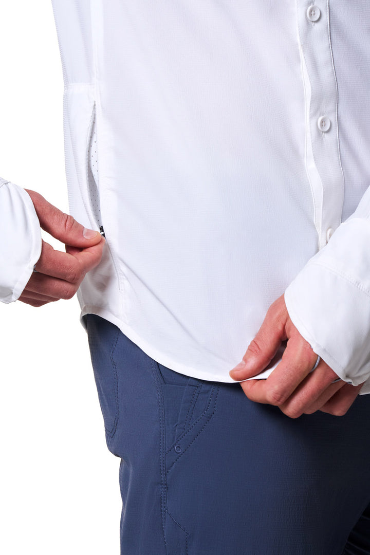 Men's Long Sleeve Fishing Shirt | White