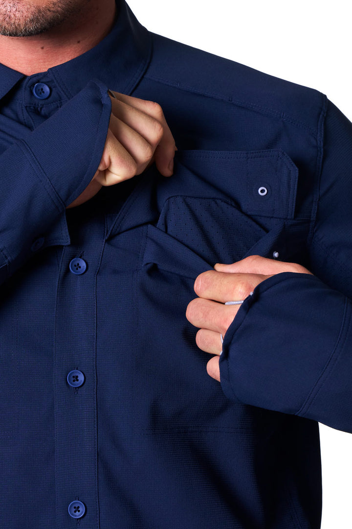 Men's Long Sleeve Fishing Shirt | Navy
