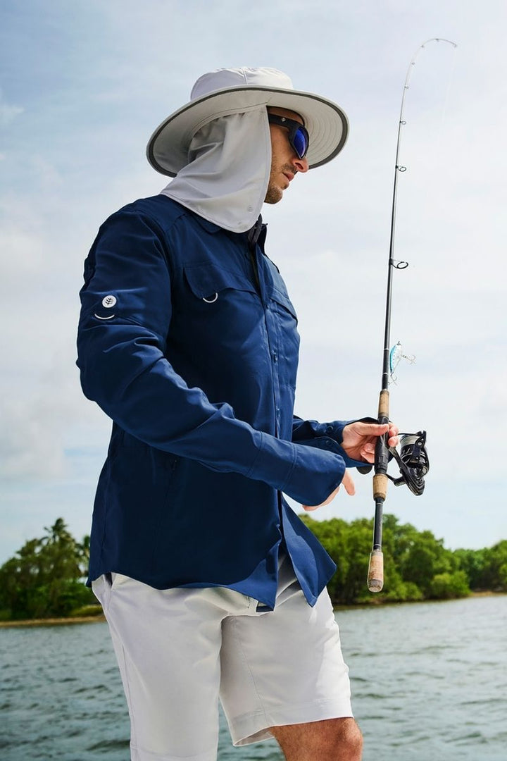 Men's Long Sleeve Fishing Shirt | Navy
