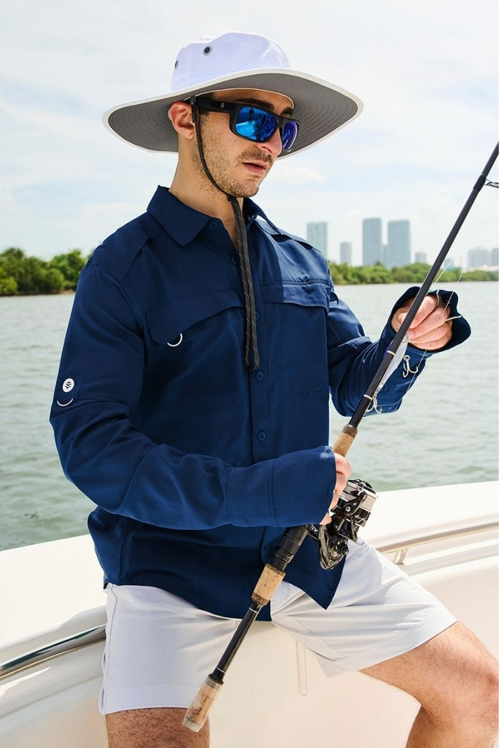 Men's Long Sleeve Fishing Shirt | Navy