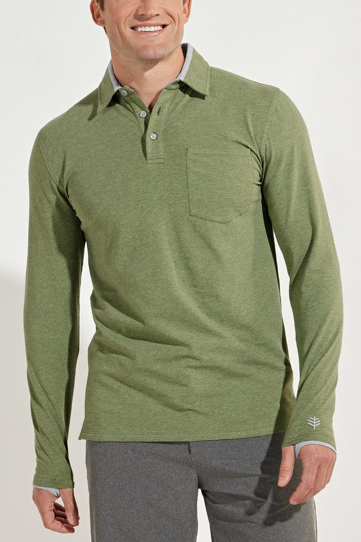 Men's Merrit Long Sleeve Pocket Polo UPF 50+